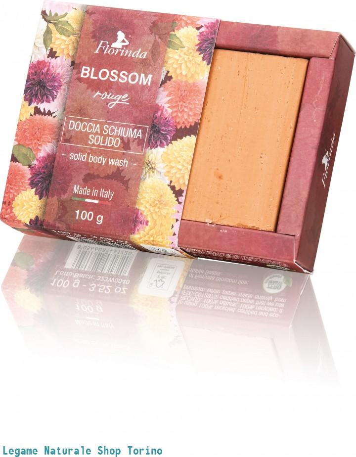 Doccia Schiuma Solido BLOSSOM Rouge 100g con sacchetto in SISAL