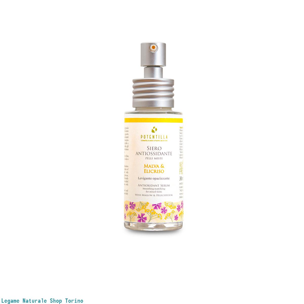 Siero viso antiossidante con Malva ed Elicriso 30ml