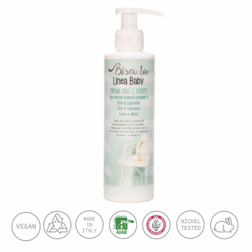 Crema viso e Corpo con camomilla, calendula, avena & Malva 200ml Crema viso e Corpo con camomilla, calendula, avena & Malva 200ml