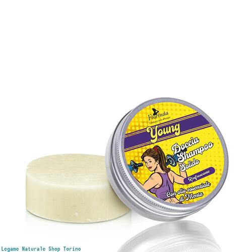 Doccia Shampoo solido 2 in 1 Florinda Young Fitness con olio essenziale di menta 70gr Doccia Shampoo solido 2 in 1 Florinda Young Fitness con olio essenziale di menta 70gr
