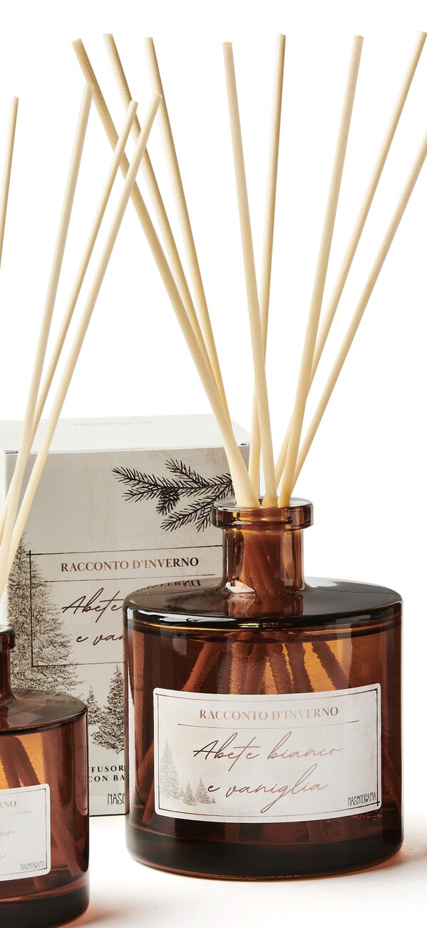 Diffusore con bastoncini 500ml - abete bianco e vaniglia