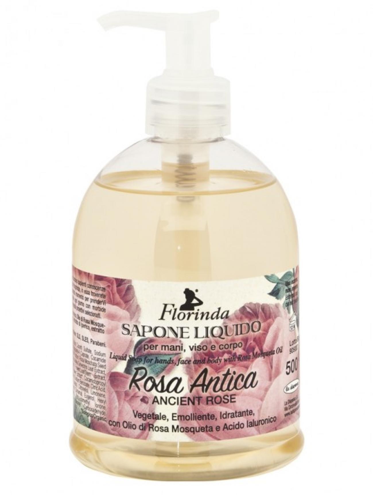 Sapone liquido 500ml Rosa Antica
