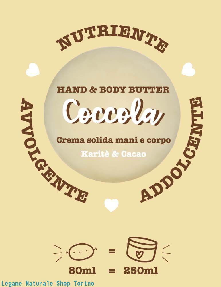 Crema solida mani e corpo COCCOLA - karitè & Cacao 80ml