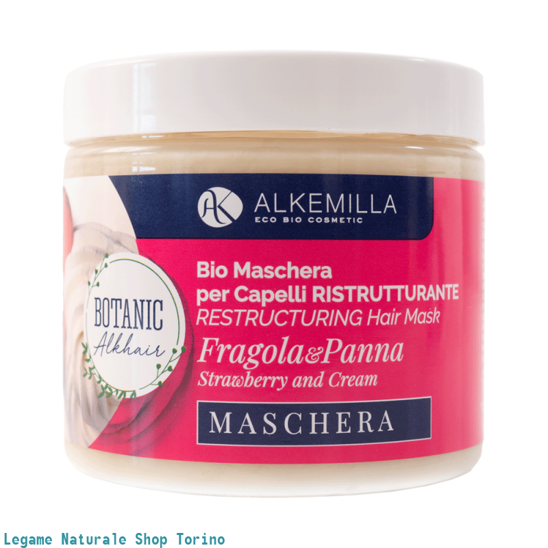 Maschera capelli ristrutturante Panna e Fragola