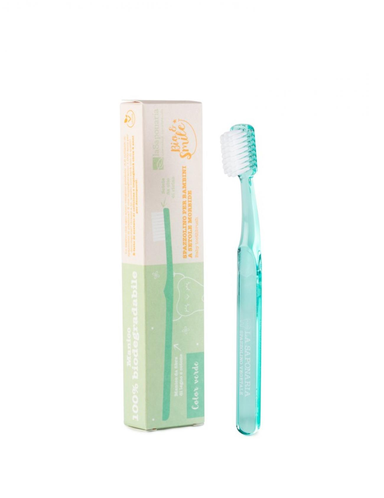 Spazzolino bimbi in fibra vegetale colore verde