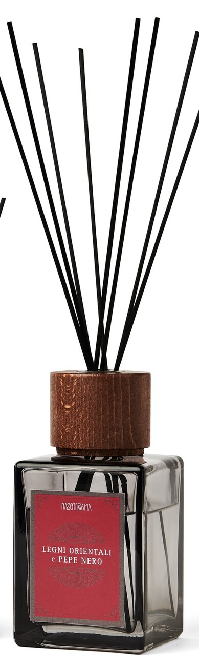 Diffusore con bastoncini 500ml - legni orientali e pepe nero