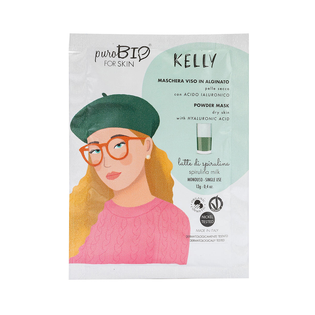 Kelly Maschera peel off pelle secca  latte di spirulina 09