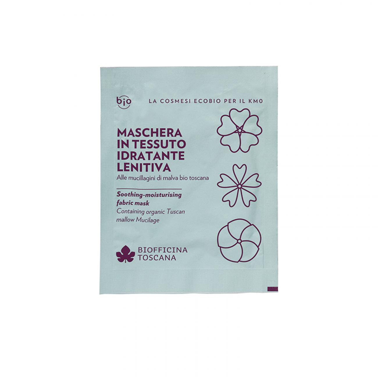 maschera in tessuto idratante lenitiva alla malva